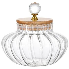 1 PCS High Borosilicate Stripe Sealed Jar, Kitchen Storage Jar, Coffee Can, Coffee Storage Container