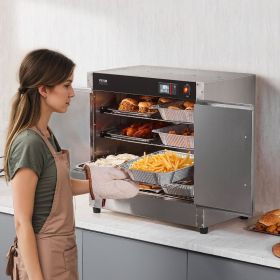 Hot Box Food Warmer 4-Tier Concession Warming Cabinet With Water Tray For Pizza (Option: Silver)