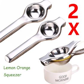 Manual Lemon Squeezer Heavy Duty Stainless Steel Press Hand Lime Citrus Juicer (Option: 2pack)