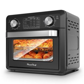 Compact Air Fryer Toaster Oven 11QT, 2 Slice Toast, Countertop Oven, Warm, Broil, Toast, Bake, Air Fry, Oil-Free,60-Minute Timer,1000W,Black (Option: Black)
