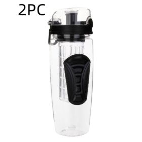 32Oz Fruit Infusing Infuser Water Bottle Water Fruit Bottle BPA Free Plastic Sport Fruit Infuser Water Bottles With Infuser Juice Shaker Drink Bo (Option: Style F 2PC)